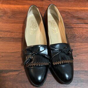 Salvatore Ferragamo Womens 8 Leather Loafer Designer Italian Vintage Brown